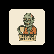 Resting Dead Face- Zombie Magnet